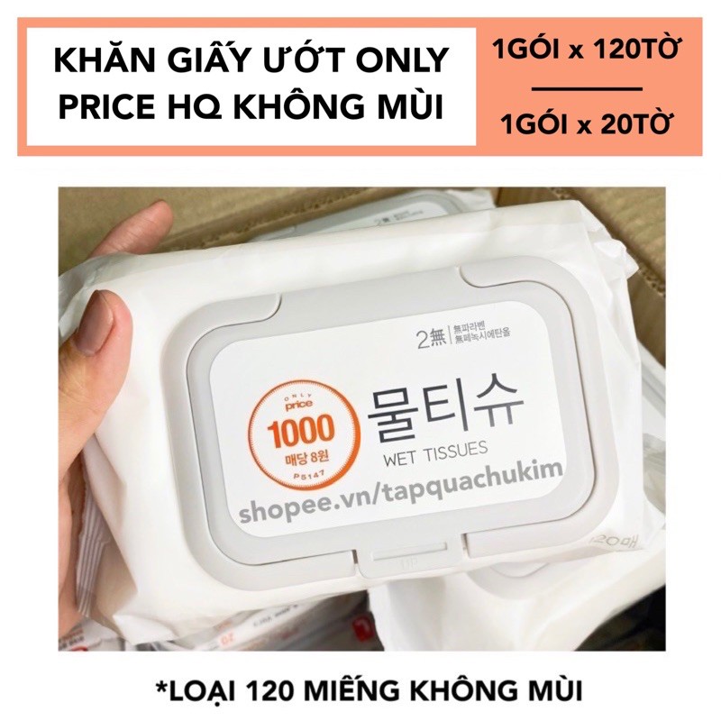 [RẺ VÔ ĐỊCH] Khăn giấy ướt 120 Tờ / 20 Tờ Không Mùi Cho Trẻ Lotte L Choice - Khăn ướt