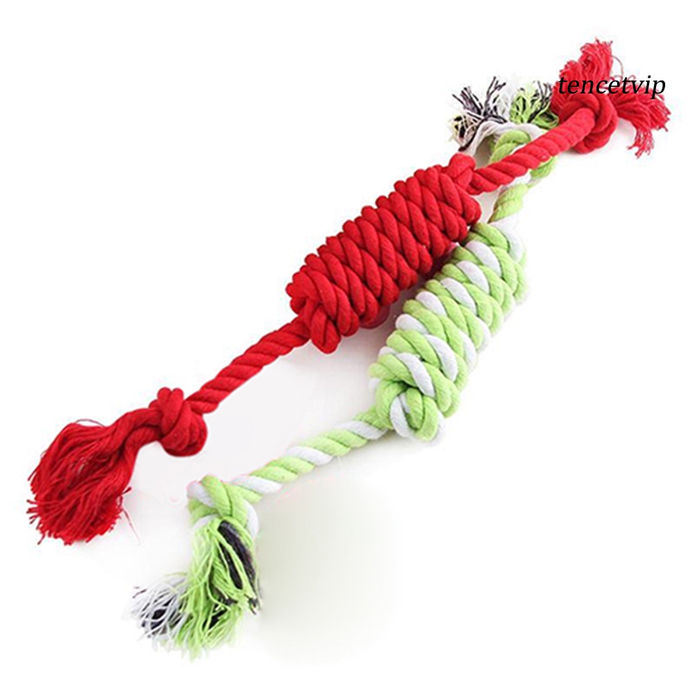 Dây bện thắt nút đồ chơi vệ sinh răng cho chó cưng chất liệu cotton màu ngẫu nhiên