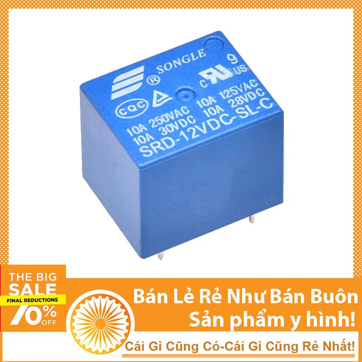 HAUI RELAY 12V 10A 5P SRD SONGLE DHCNHN
