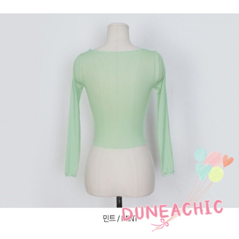 DUNEA Áo cardigan Dệt Kim Tay Dài Cổ Chữ v Quyến Rũ Cho Nữ