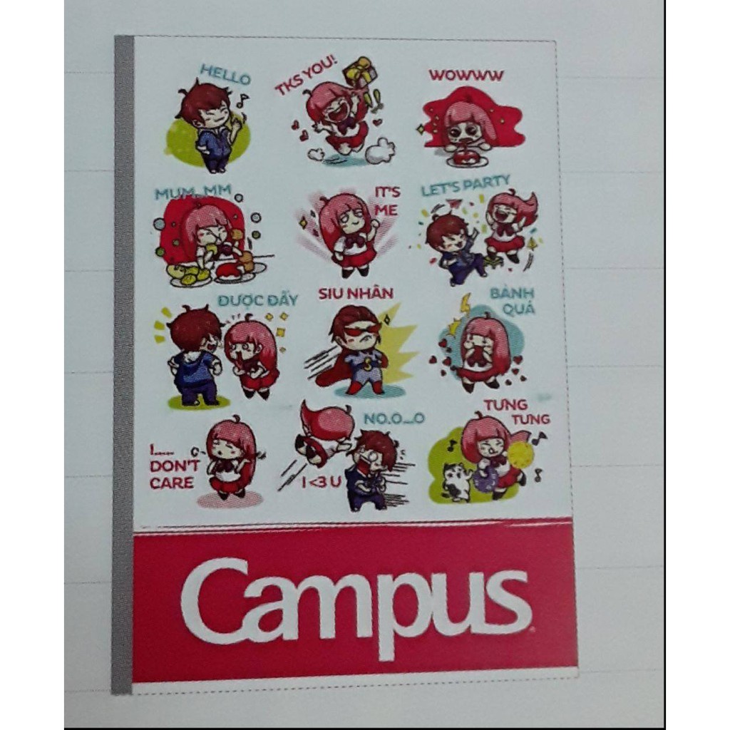Combo 10 cuốn Vở kẻ ngang 80 trang Campus Emoji NB-BEMJ80