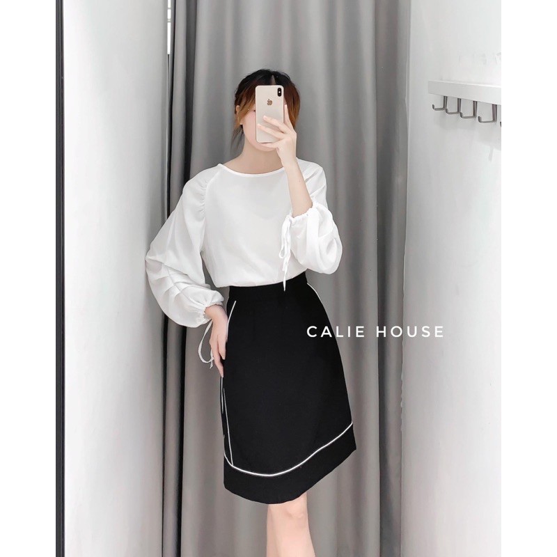 ÁO SƠ MI NỮ TAY BỒNG RÚT DÂY DÀI TAY