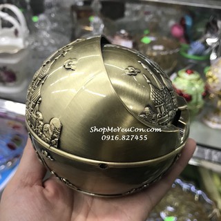 Gạt tàn thuốc lá Tròn Ốc mạ đồng giả cổ.