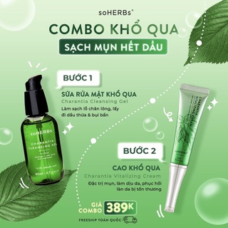 Combo sạch mụn vết thâm SỮA RỬA MẶT_CAO KHỔ QUA SOHERBS