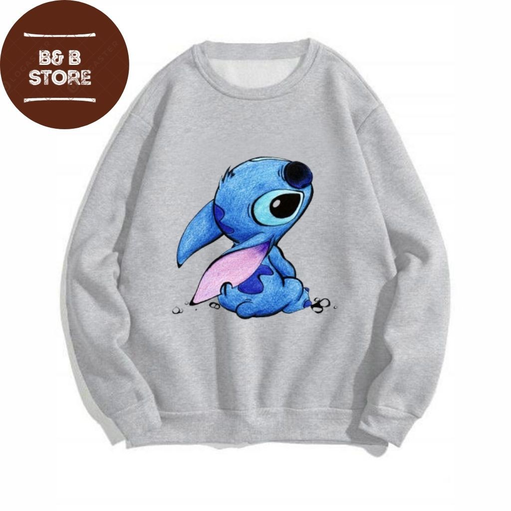 ÁO SWEATER NỈ UNISEX IN STITCH ÁO FORM RỘNG NAM NỮ NHIỀU MÀU