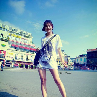 _áo thun tay lỡ 3d đầu lâu .
