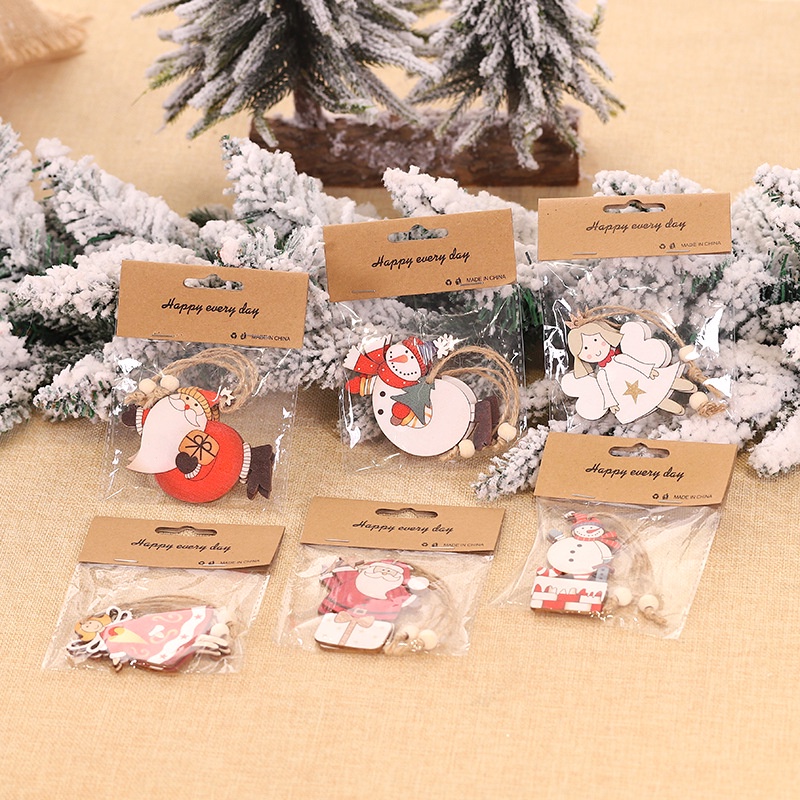 Búp Bê Gỗ Hình Ông Già Noel Nhiều Màu Sắc Trang Trí Giáng Sinh