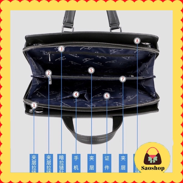 Cặp Da Nam Công Sở PUANDA Đựng Laptop 15 16Inch Kiểu Cặp Sang Trong Cao Cấp Có nhiều ngăn- SAOSHOP