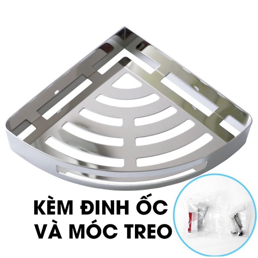 Kệ Góc Phòng Tắm 1 Tầng, 2 Tầng Inox 304 – Kệ Đựng Gia Vị Trong Nhà Bếp- Kệ Góc Inox 304 Nhà Tắm