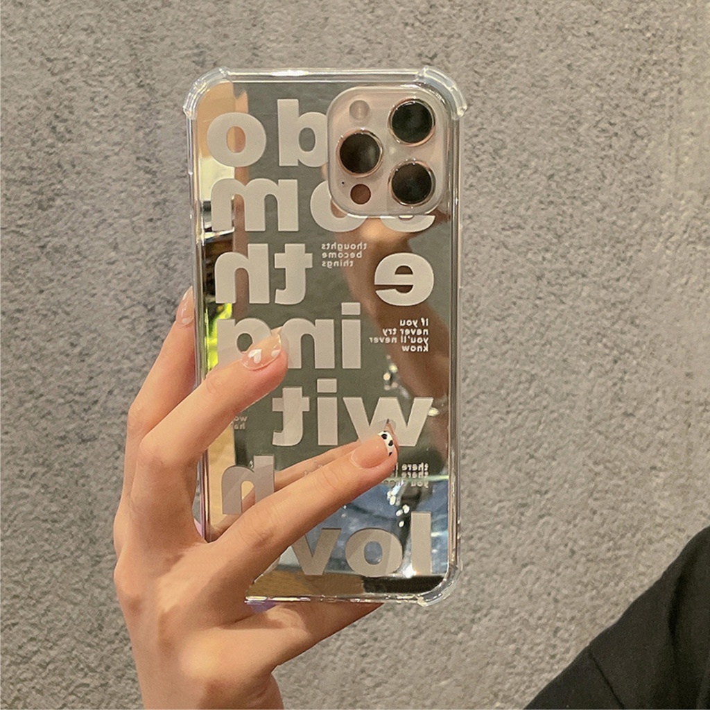Ốp lưng gương chống sốc Chữ siêu xinh cho nhiều dòng máy của Iphone/samsung/oppo/realme/vivo/xiaomi