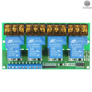 B&O 4-Channel DC 12V 30A Relay Module Control Board Optocoupler Isolation High/Low Trigger