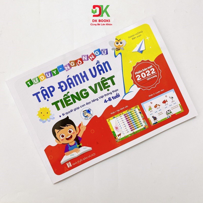 Sách - Tập Đánh Vần Tiếng Việt Phiên Bản Mới Nhất 2022 - TẶNG KÈM BỘ 40 THẺ GHÉP VẦN