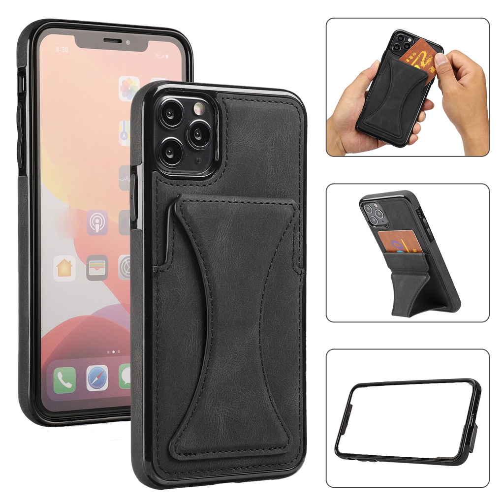 Bao Da Điện Thoại Có Ngăn Đựng Thẻ Và Giá Đỡ Cho iPhone 13 12 Pro Max Mini