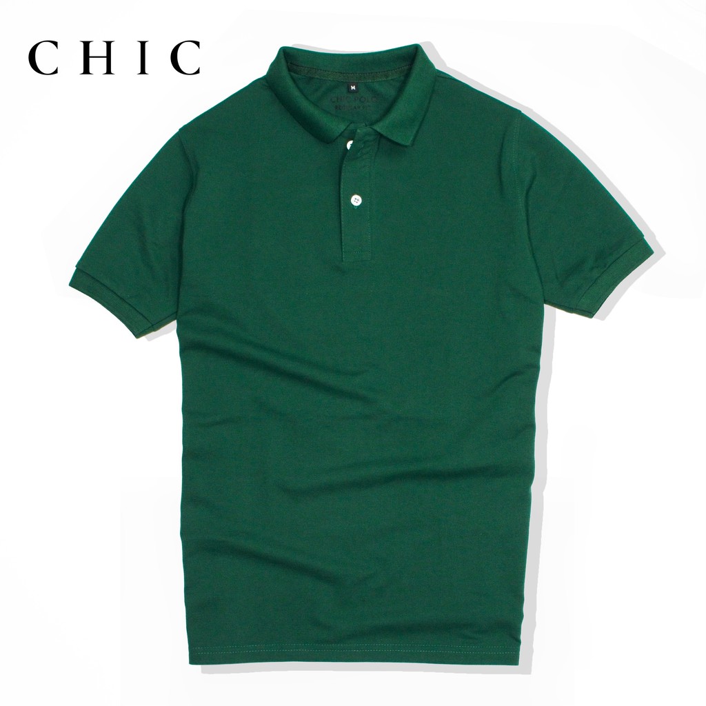Áo thun nam ngắn tay cổ trụ basic CHIC, Áo polo vải cá sấu cotton phong cách hiện đại 5 màu | BigBuy360 - bigbuy360.vn