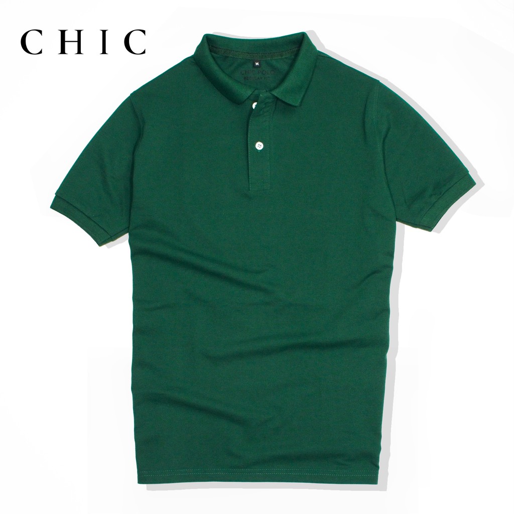 Áo Polo nam cổ bẻ Basic màu Xanh Rêu vải cá sấu Cotton Cao Cấp Mát mịn, chuẩn form trẻ trung  - CHICWEAR