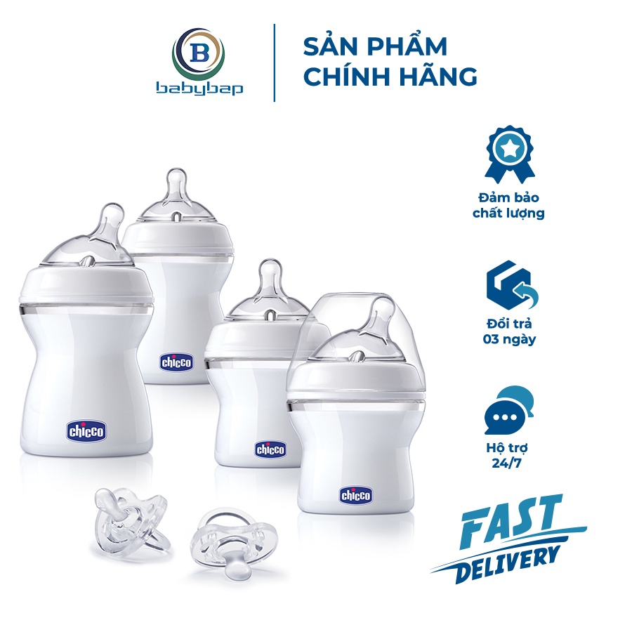 Bình Sữa Núm Nghiêng Pisa Natural Feeling Chicco 150ml/250ml/330ml Cảm Giác Dễ Chịu, Tự Nhiên Như Khi Bú Mẹ.