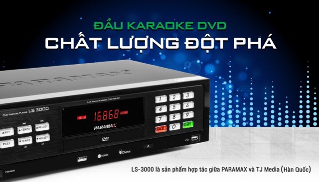 [Giải phóng hàng tồn sale 50 %] Đầu karaoke Paramax LS 3000, full box,tặng đĩa, list bài hát