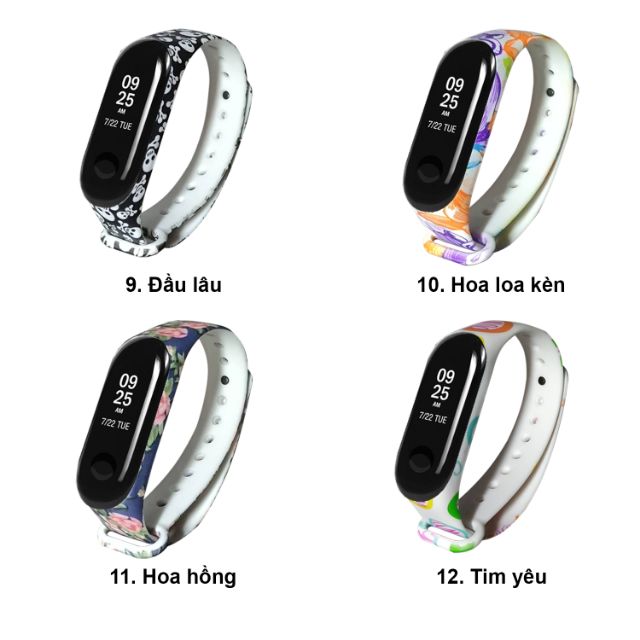 Dây đeo thay thế cho Xiaomi Miband 3 Xiaomi Miband 4 họa tiết hoa văn