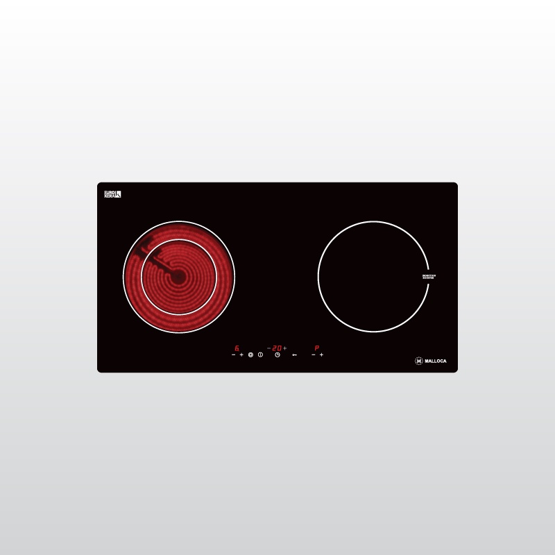[TRẢ GÓP 0%] Bếp điện từ 2 vùng nấu Malloca MH-02IR - Linh kiện Châu Âu, Bảo hành 3 năm tại nhà