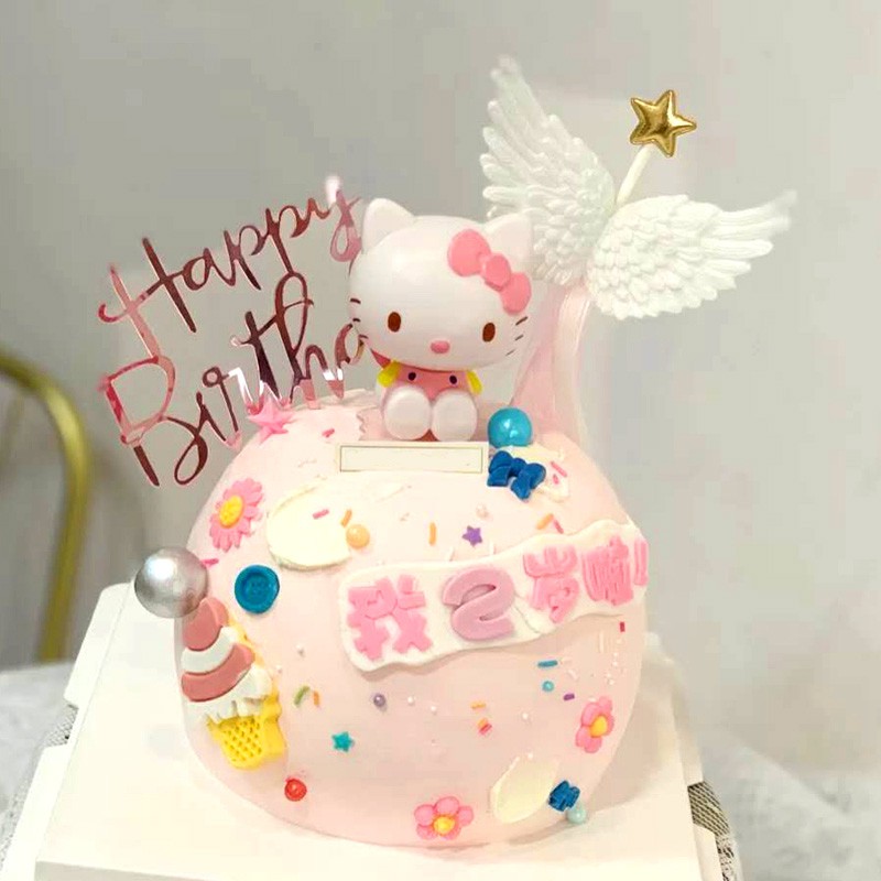 Que cắm trang trí bánh kem hình đôi cánh thiên thần