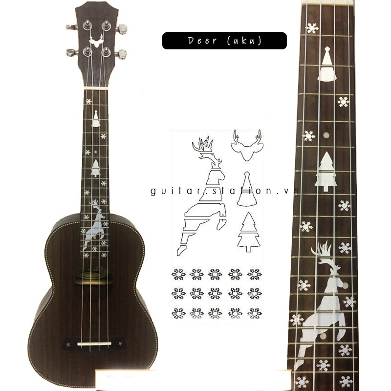 Miếng Dán Cần Đàn Guitar Ukulele Giả Khảm Mẫu 2020 – Sticker Inlay Guitar