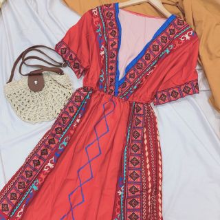 Đầm thổ cẩm hàng Quảng Châu