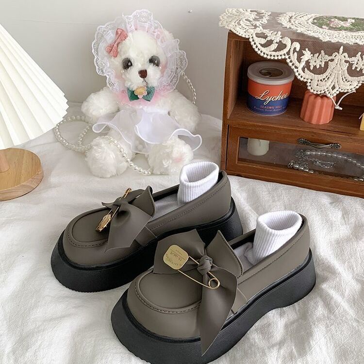 Giày búp bê da mềm, giày nữ đế cao 5cm,