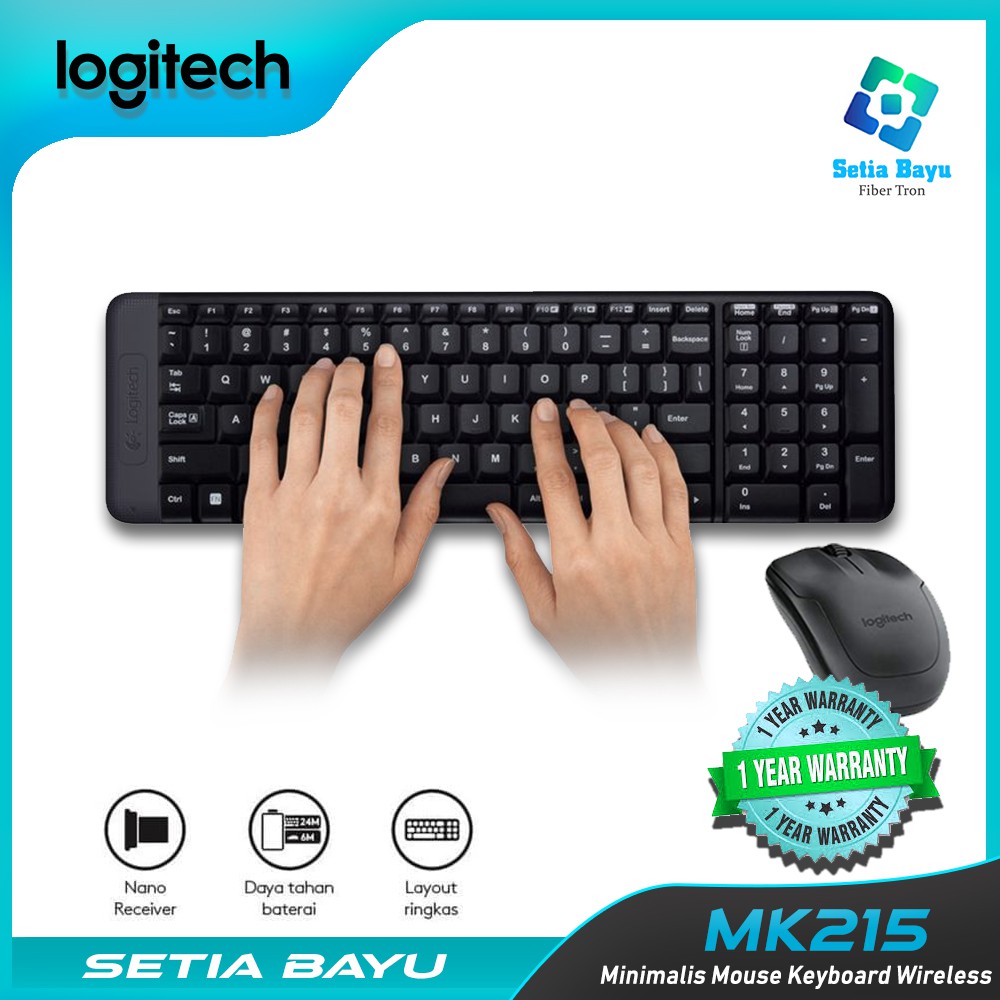 Combo Bàn Phím + Chuột Không Dây Logitech Mk215 100% Chính Hãng