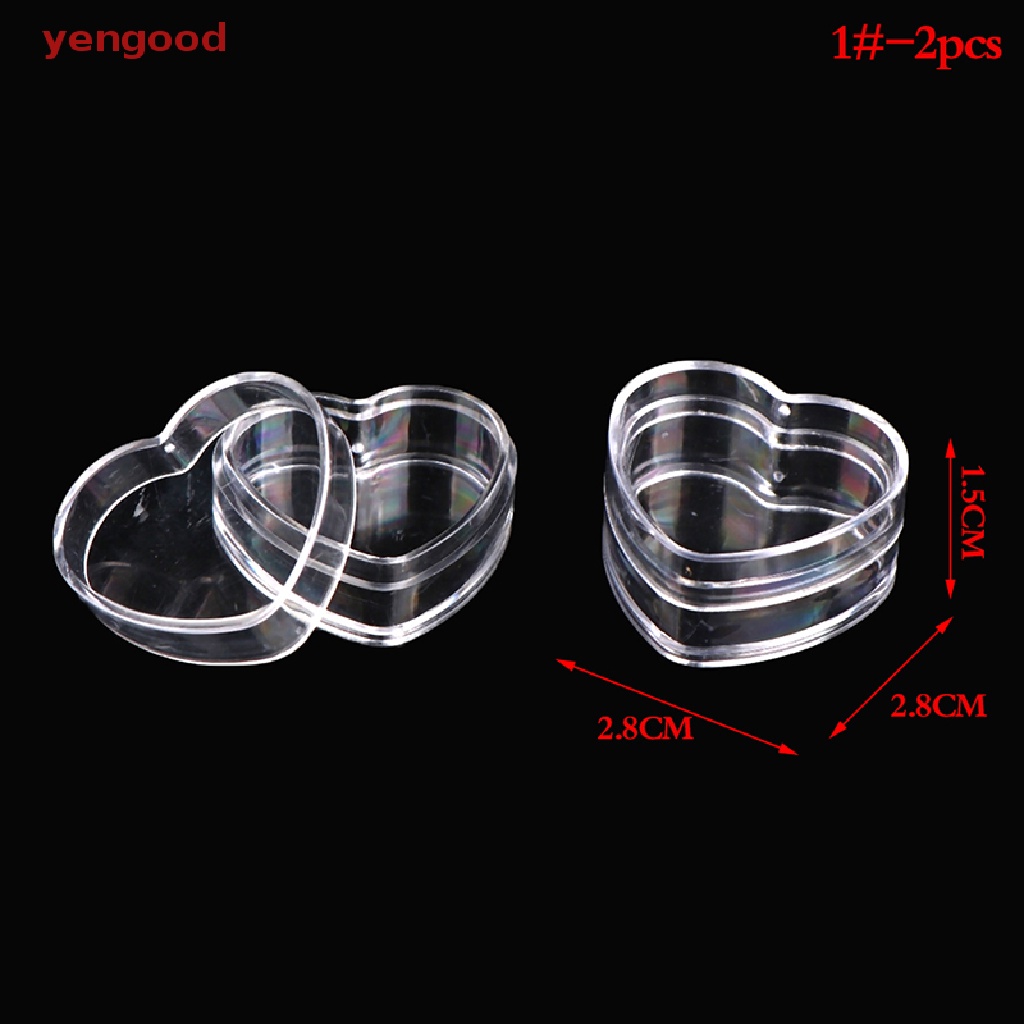 Set 2 Hộp Đựng Trang Sức Hình Vuông / Trái Tim Mini Trang Trí Nhà Búp Bê