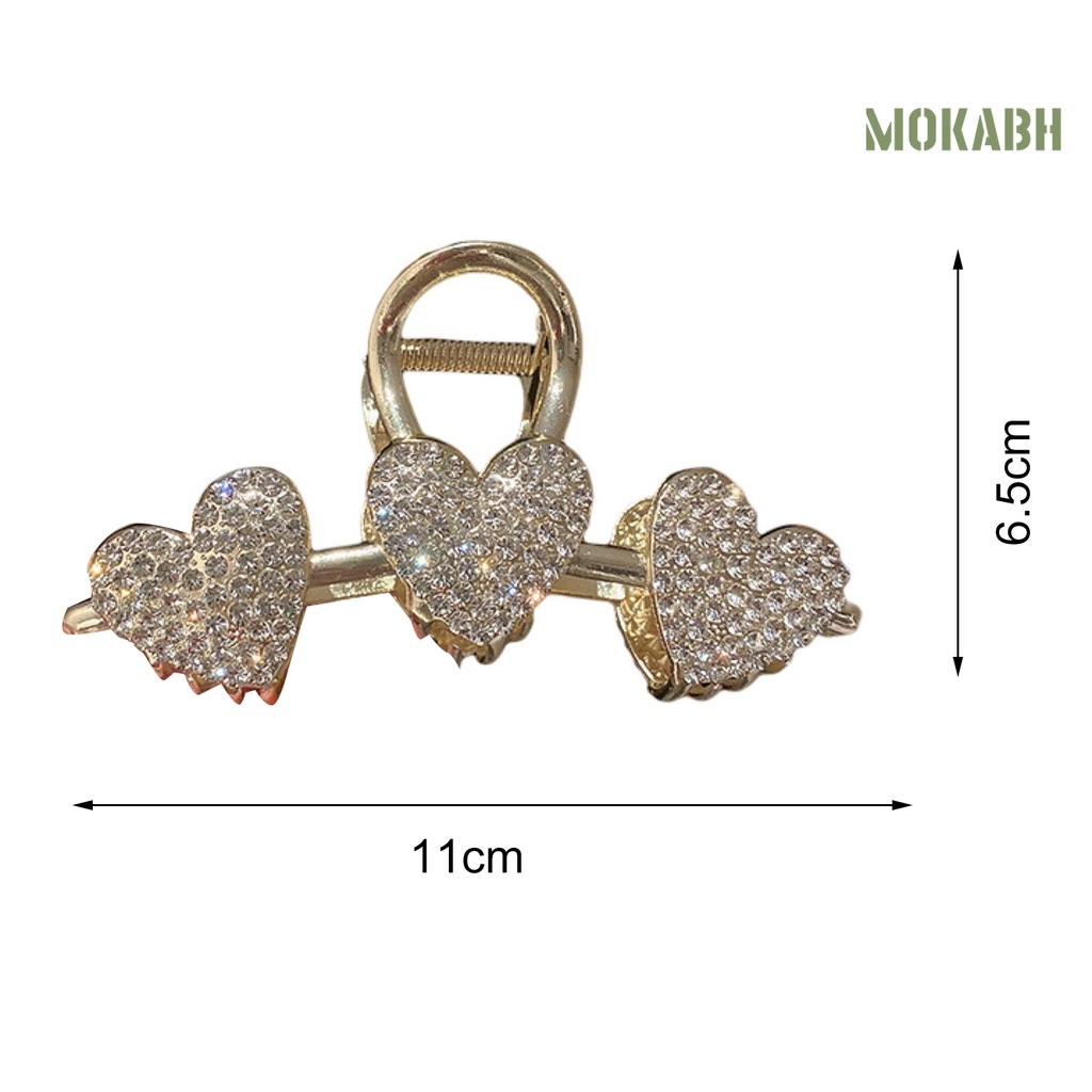 Kẹp Tóc Hình Trái Tim Đính Đá Lấp Lánh Bằng Thép Không Gỉ