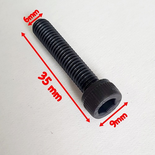 Set 10 Bu Lông Thép Lục Giác Chìm Đầu Trụ 6mm x 30mm Độ Bền 12.9 Màu Đen