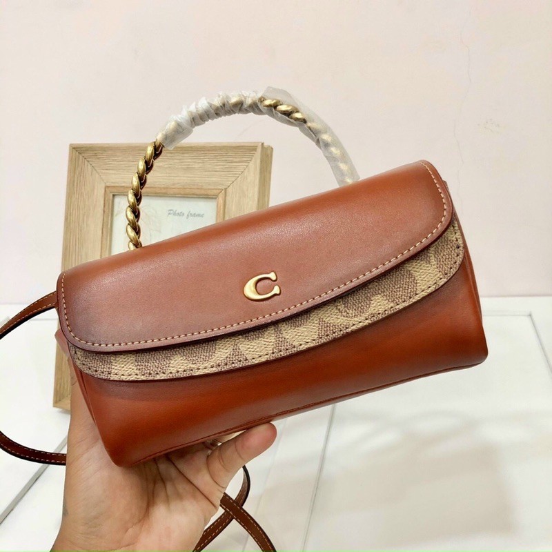🎀 TÚI COACH DA CANVAS DÁNG CLUTCH 2 NẮP
