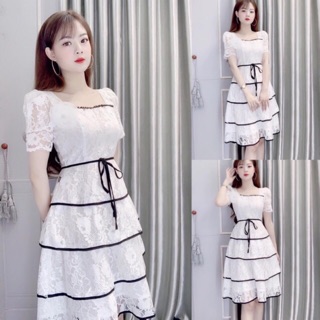 🔥🔥 Đầm BigSize dáng xòe phối lưới chấm bi
