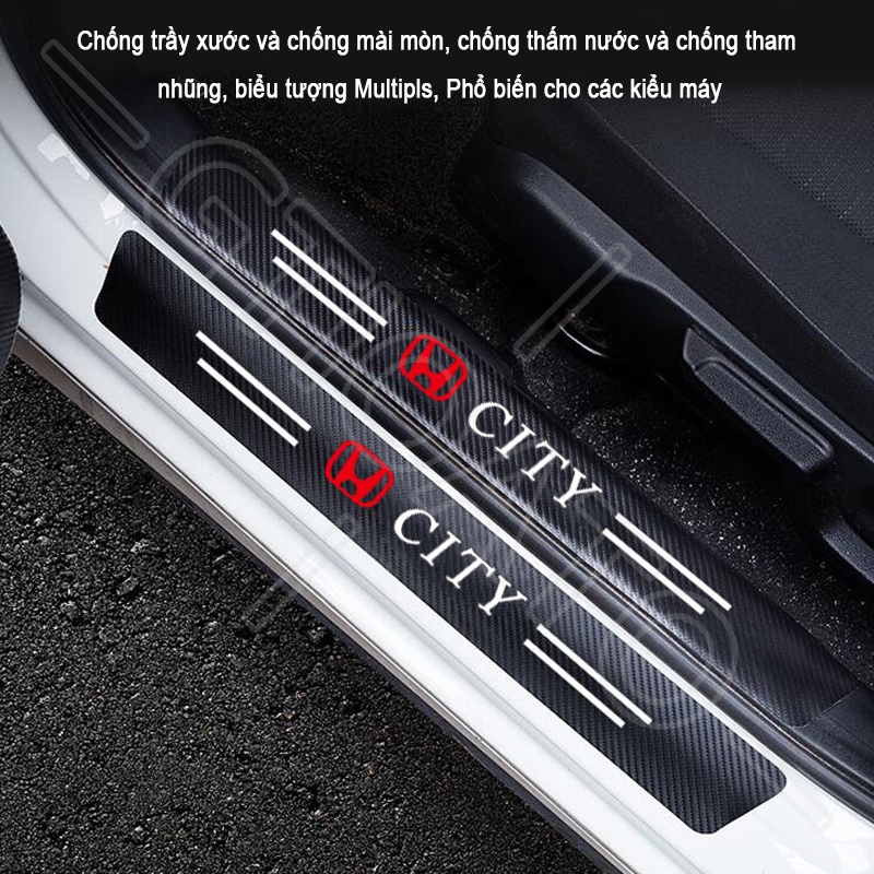 GTIOATO Cho Honda City Sợi Carbon Dán Xe Dán Cửa ô Tô DáN  ̂́Ng XưỚC Ô Tô Bảo Vệ Bậc Cửa Và Dán Cốp Xe Hơi Phụ KiệN Ô Tô