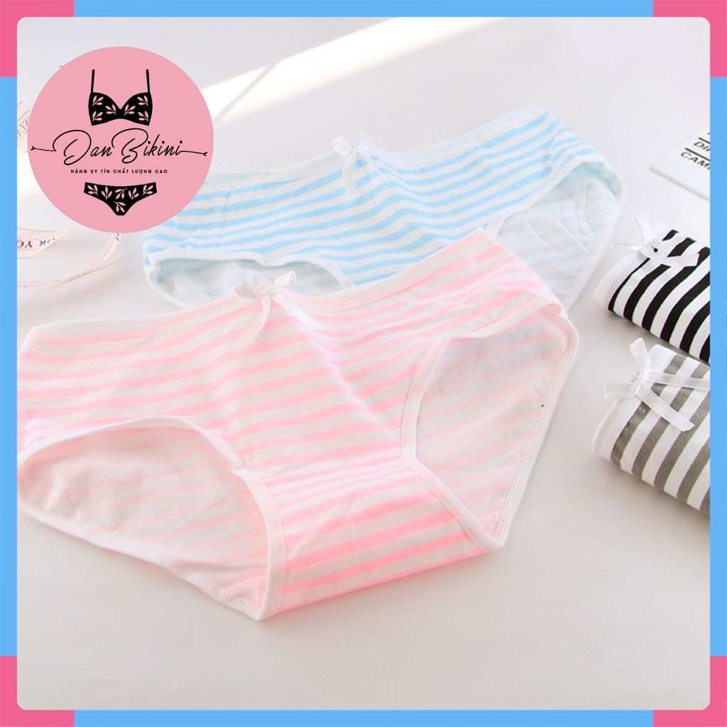 Quần Lót Nữ - Quần Lót Nữ Cotton thiết kế kẻ ngang siêu co dãn mềm mại thoáng mát DAN STORE MÃ 520