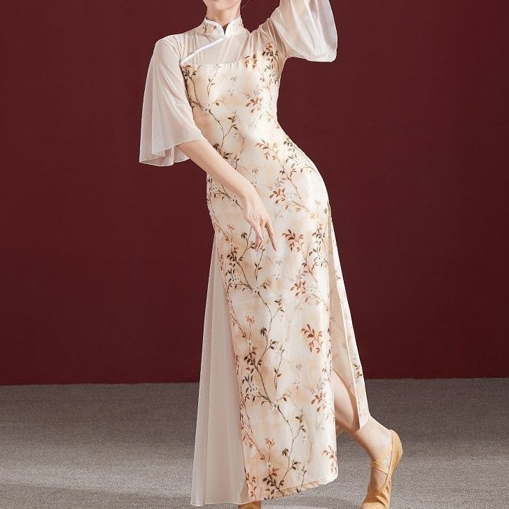 Trang Phục Sườn Xám Biểu Diễn Múa Truyền Thống Trung Hoa Dành Cho Nữ