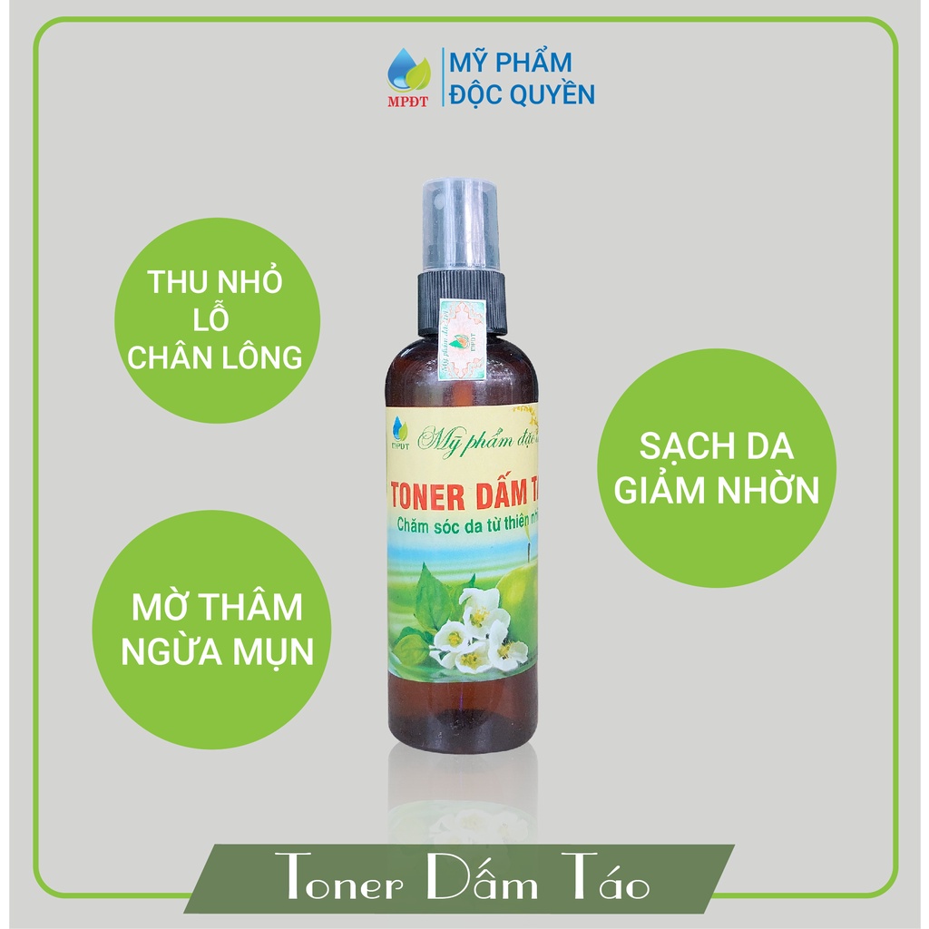 Toner dấm táo giảm nhờn, làm sáng da, sạch mụn, mờ thâm,... 100ml