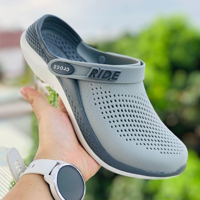 Dép quai hậu Cross Literide 360, giày sục xăng đan Crocs quai ngang bít đầu nam nữ chống thấm nước