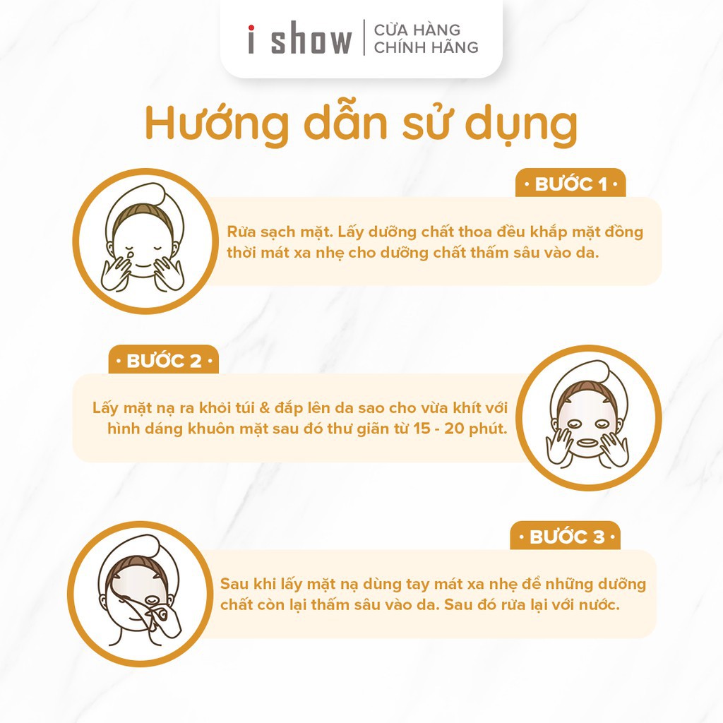 COMBO 2 Hộp Mặt Nạ Tổ Yến Dưỡng Trắng Da, Ngăn Ngừa Lão Hóa ishow Firming Bird's Nest Mask - TẶNG KHẨU TRANG 3 LỚP