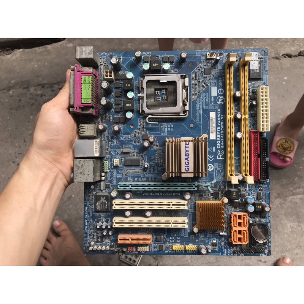 bo mạch chủ máy tính Giga 945GCMX S2 rev 6.6 2 khe ram ddr2 socket 775 mainboard Main gigabyte PC 945