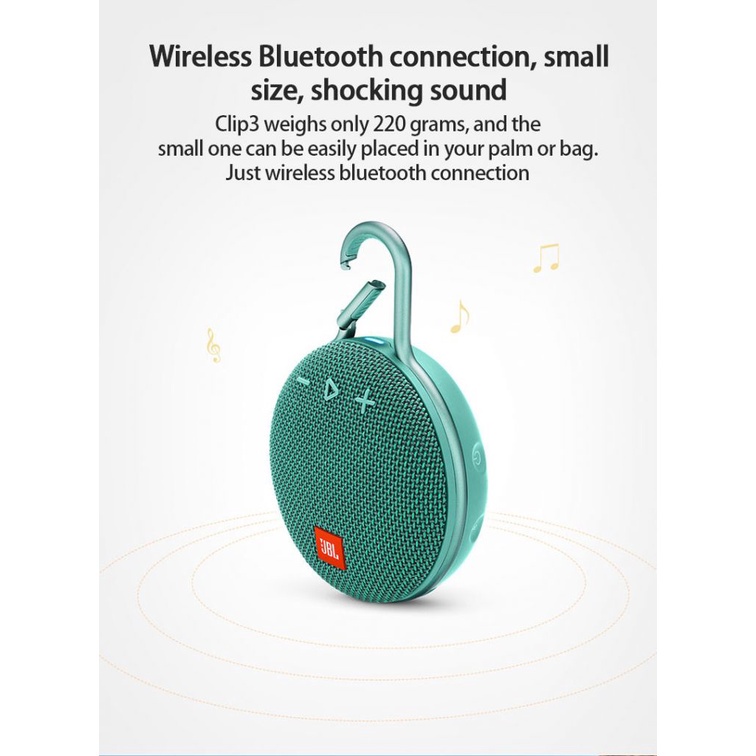 JBL Clip 3 Wireless Portable Bluetooth Speaker Outdoor Sports Waterproof Speaker ULIFE