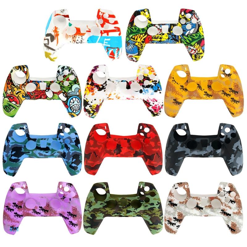 Vỏ Silicon Họa Tiết Rằn Ri Bảo Vệ Cho Tay Cầm Chơi Game PlayStation PS5