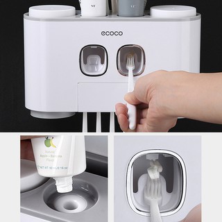 Bộ bàn chải đẩy kem đánh răng Ecoco [Tặng 4 cốc]