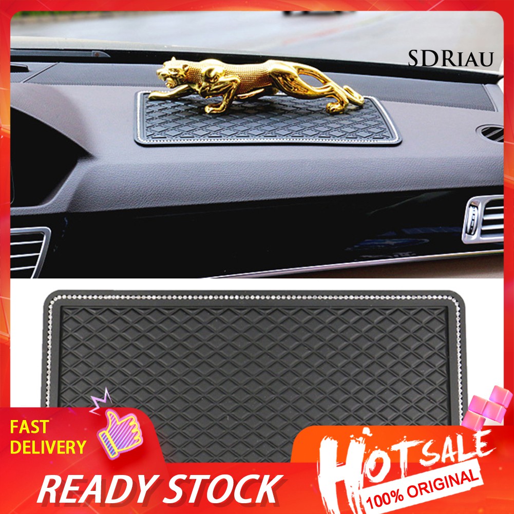 Thảm Giữ Điện Thoại Chống Trượt Đính Đá Cho Xe Ô Tô