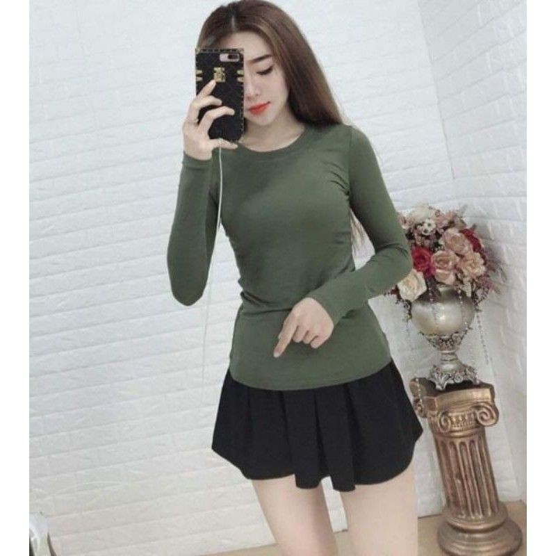 Áo tay dài cổ tròn