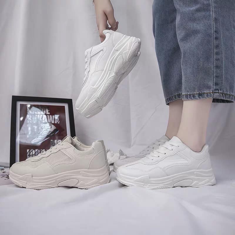 giày thể thao nữ, giày sneaker nữ màu trắng tuyết hàng full box kèm clip