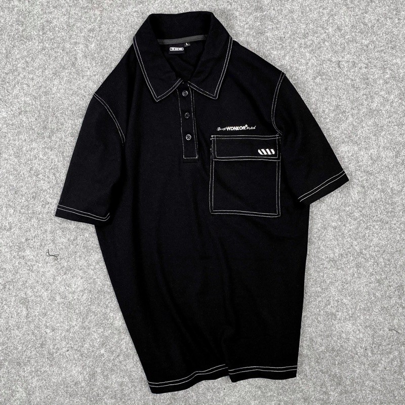 Áo thun Polo đen cổ bo viền túi ngực chuẩn form, áo thun tay lỡ có cổ nam nữ TBG , MSW Town | BigBuy360 - bigbuy360.vn