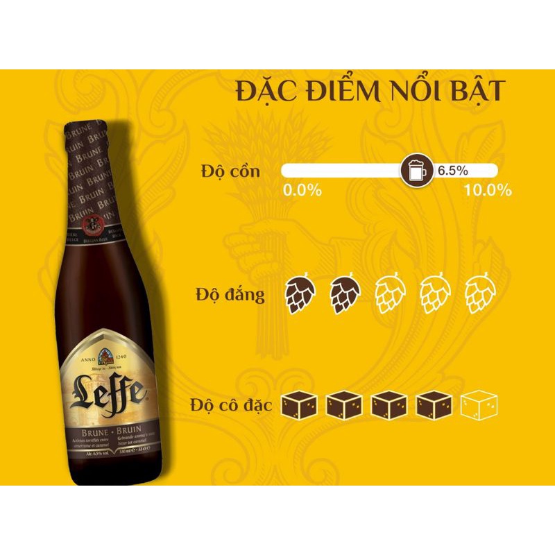 [HỎA TỐC] Thùng bia Leffe nâu 6,5% 24 chai 330ml