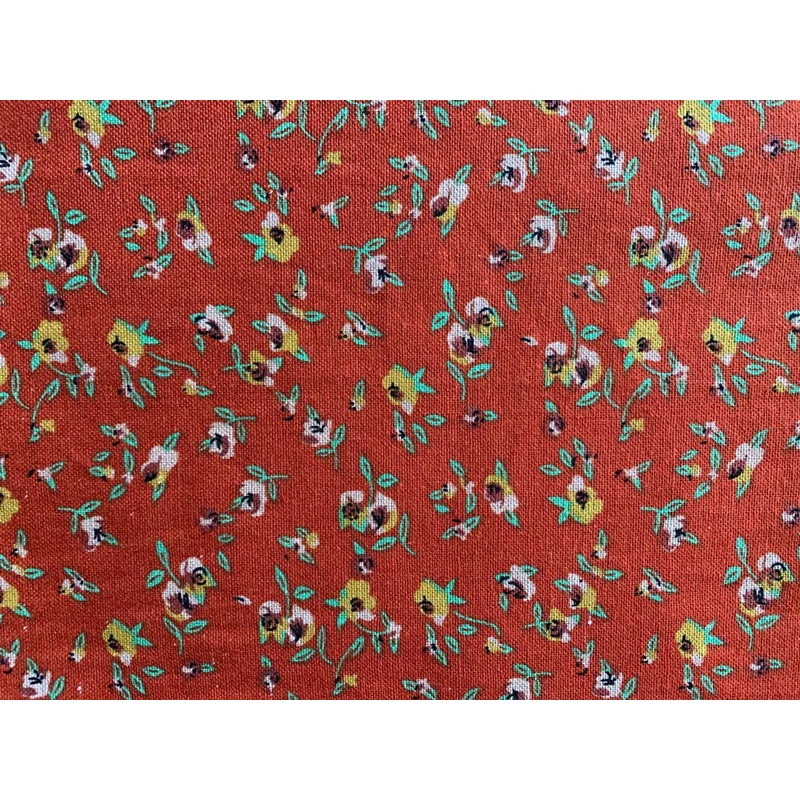 Vải linen bột họa tiết hoa nhí vintage 50x150cm