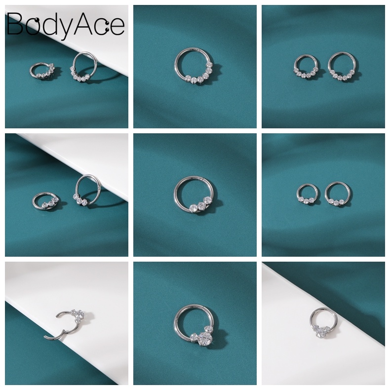 1 Khuyên Mũi Đính Đá 6/8/10MM Phong Cách Cá Tính